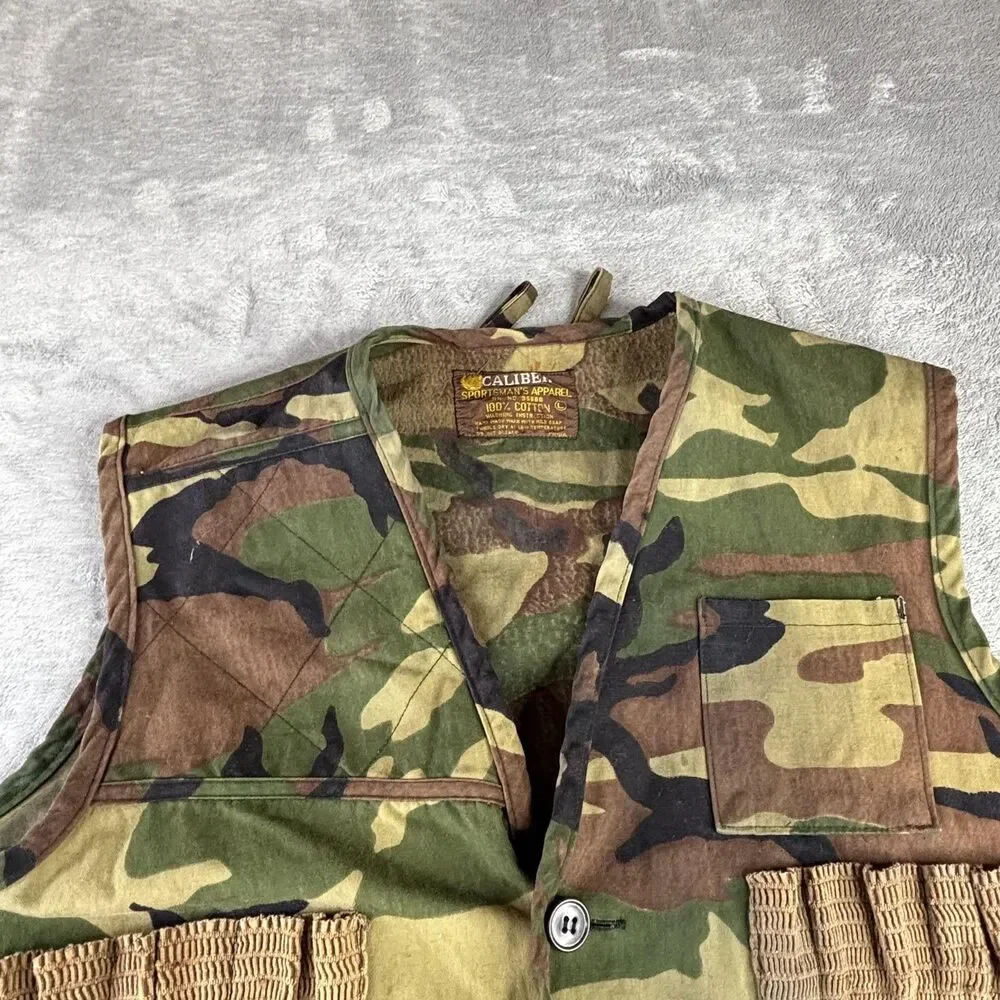 Caliber Sportsman's Camo Duck‎ Hunting Shooting Vest Mens Large Shell Loops